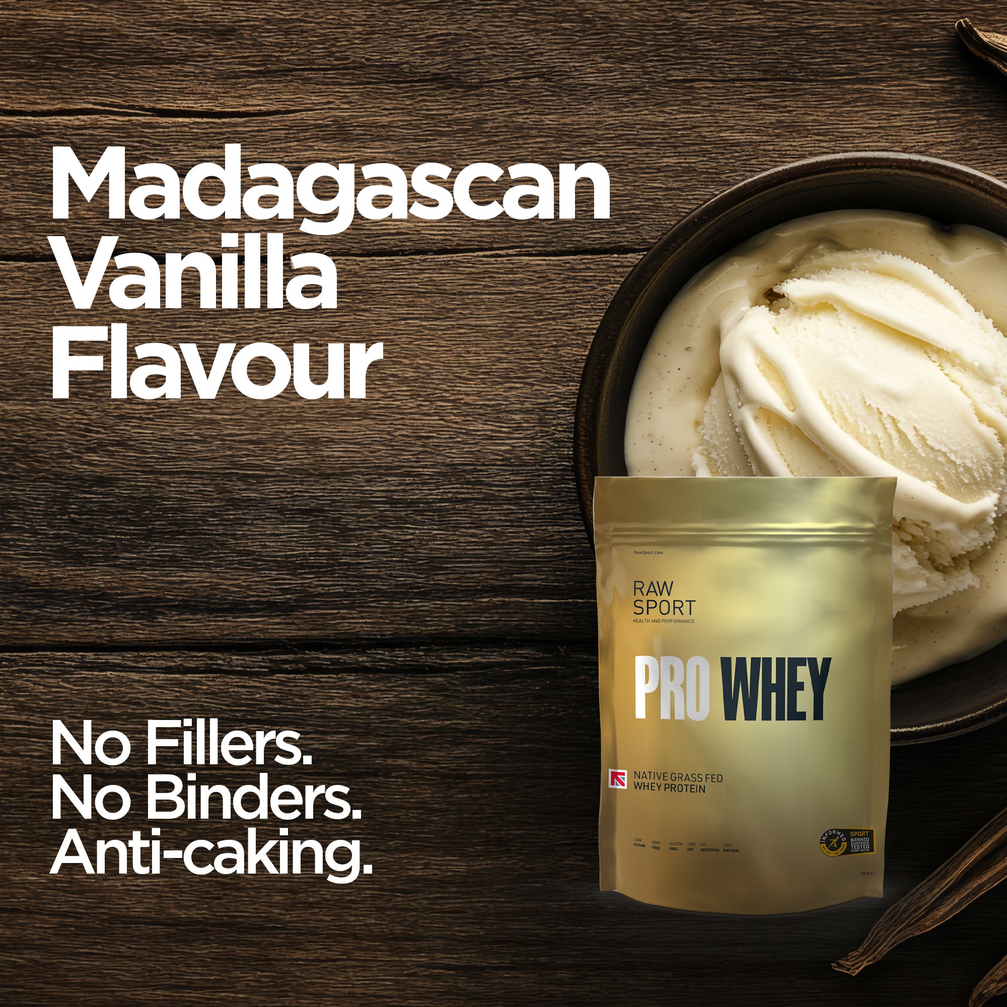 Grass Fed Whey Protein Powder Pro - Raw Sport