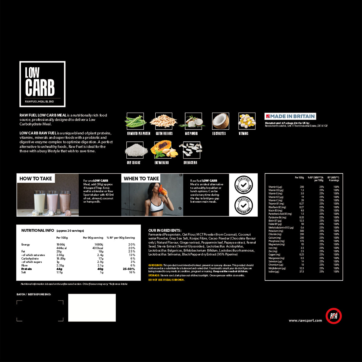 Raw Fuel Low Carb Meal