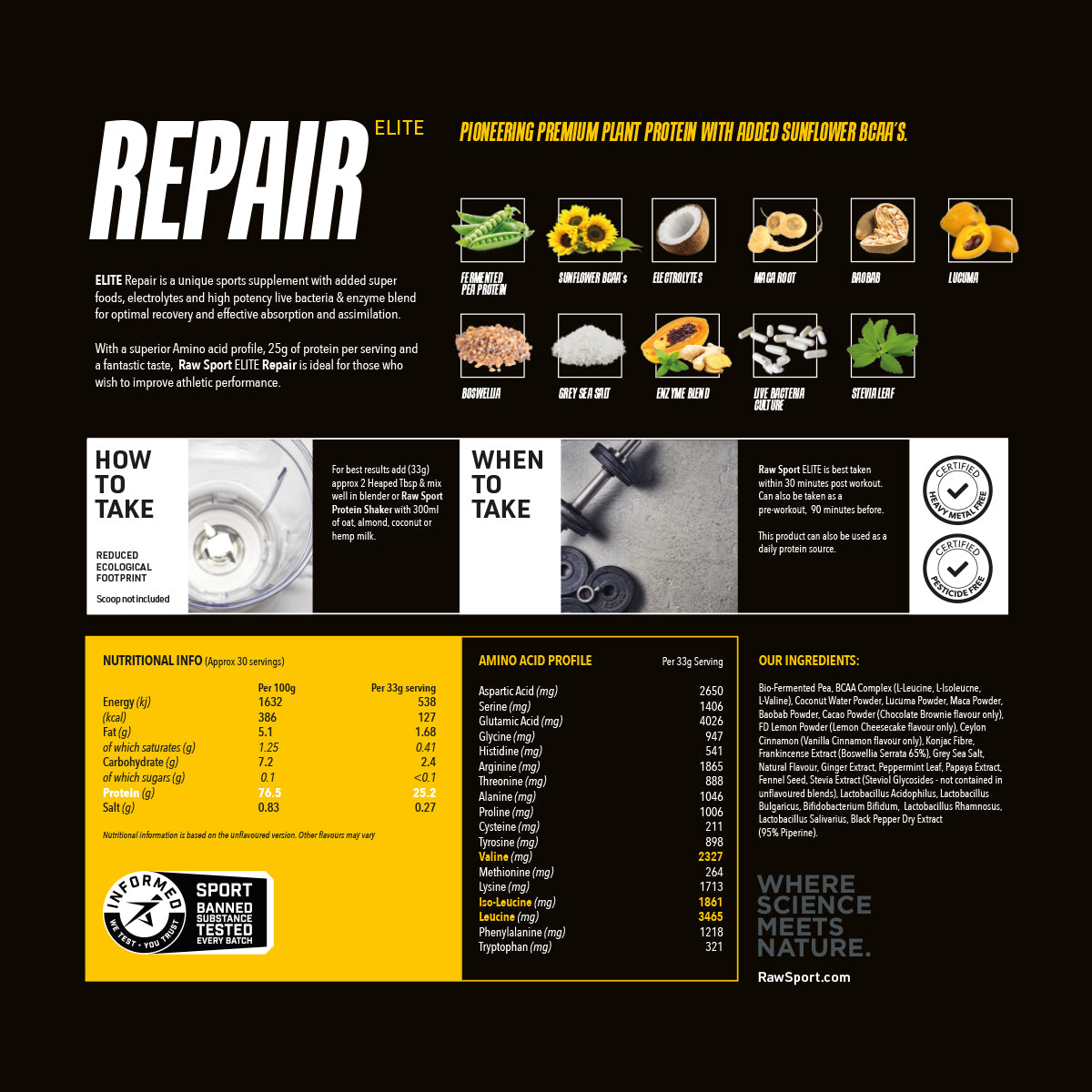 Elite Repair Protein Powder
